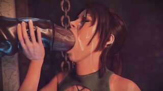 3D milf Lara engages in sexual activity with an animal, featuring Lina Paige.