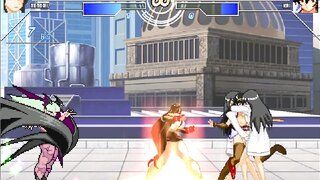 Mugen hentai battle: Morrigan vs Tifa in hardcore creampie sex